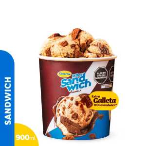 Helado D'ONOFRIO con Trozos de Galleta SANDWICH Pote 900ml