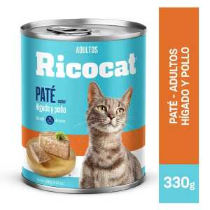 Ricocat Paté para Gatos Adultos Hígado y Pollo Lata 330 gr