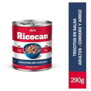 Trocitos en Salsa Ricocan Adultos Cordero y Arroz 290g