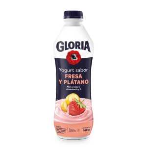 Yogurt Bebible GLORIA Sabor a Fresa y Platano Botella 946g