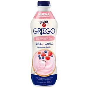 Yogurt Gloria Griego Frutos Rojos Botella 950 g